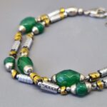 Браслет "Византия", камни хризопраз, гематит, 18 см, Арт. АП-17970