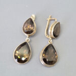 Серьги НГ-8009, камень раухтопаз