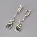 Серьги НГ-10866, камень клинохлор