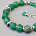 Браслет из камня хризопраз, 18 см, "Джанин", Арт. АП-18077