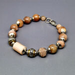 Браслет из камня солнечный камень, 18 см, "Орлеан", Арт. АП-16542