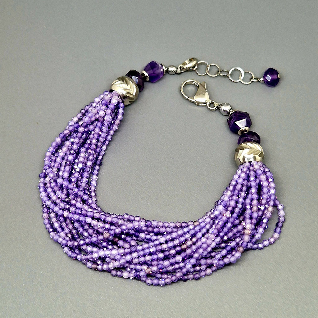 Браслет из камня циркон, 18 см, "Виола", Арт. АП-14963