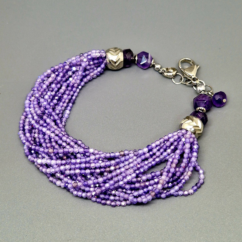 Браслет из камня циркон, 18 см, "Виола", Арт. АП-14963