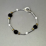 Браслет из камней турмалин, шерл, циркон, 18 см, "Жульетт", Арт. АП-17992