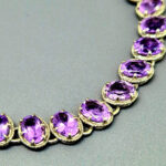 Браслет из камня аметист, 20 см, НГ-12490