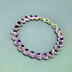 Браслет из камня аметист, 20 см, НГ-12490