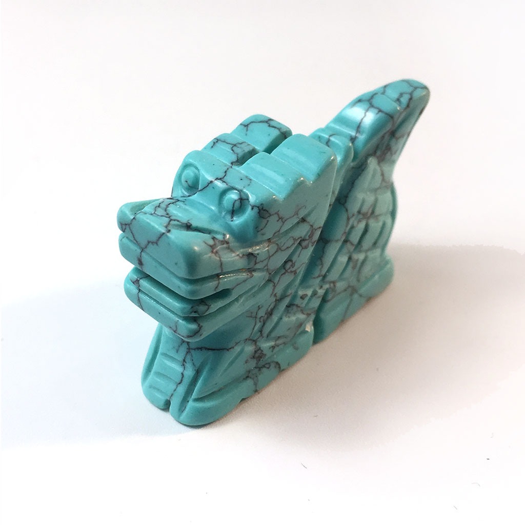 Статуэтка из камня бирюза, "Дракон из натуральной бирюзы", Арт. НГ-14318б