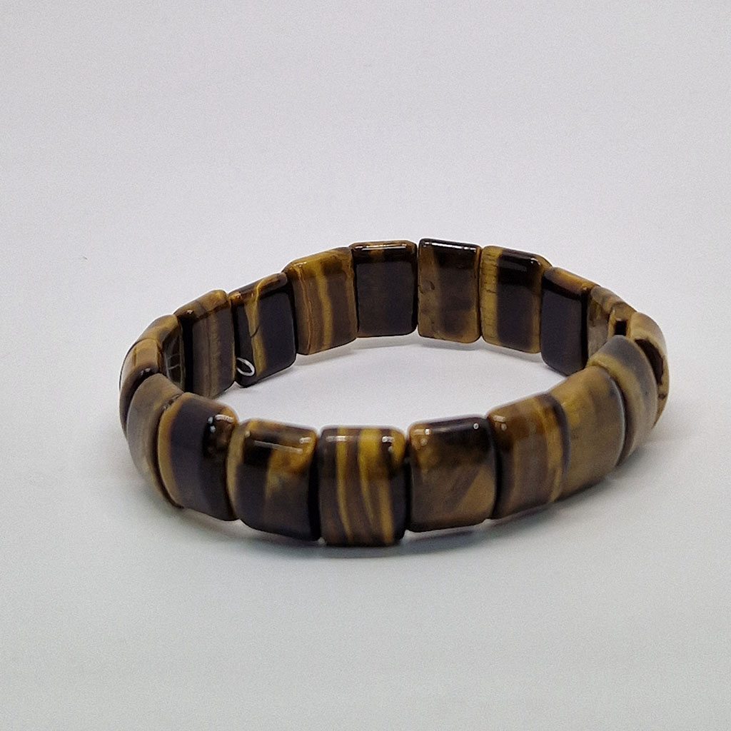 Браслет на резинке из камня тигровый глаз, Арт. НГ-14037