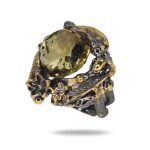 Кольцо из серебра c камнем цитрин 21.25ct