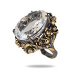 Кольцо из серебра с горным хрусталем Ручная работа