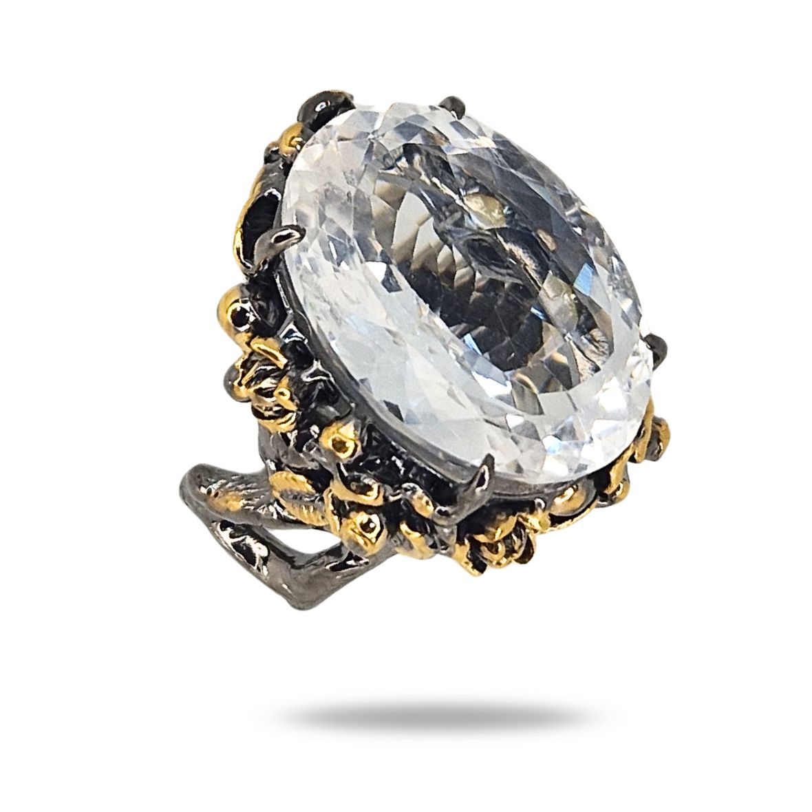 Кольцо из серебра с горным хрусталем Ракурс 3