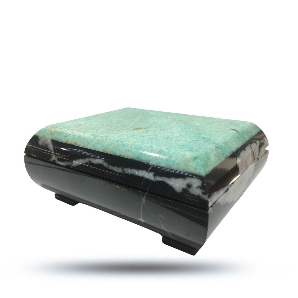 Шкатулка из камня амазонит вид 2