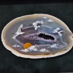 Картина на срезе агата три аиста фото 2