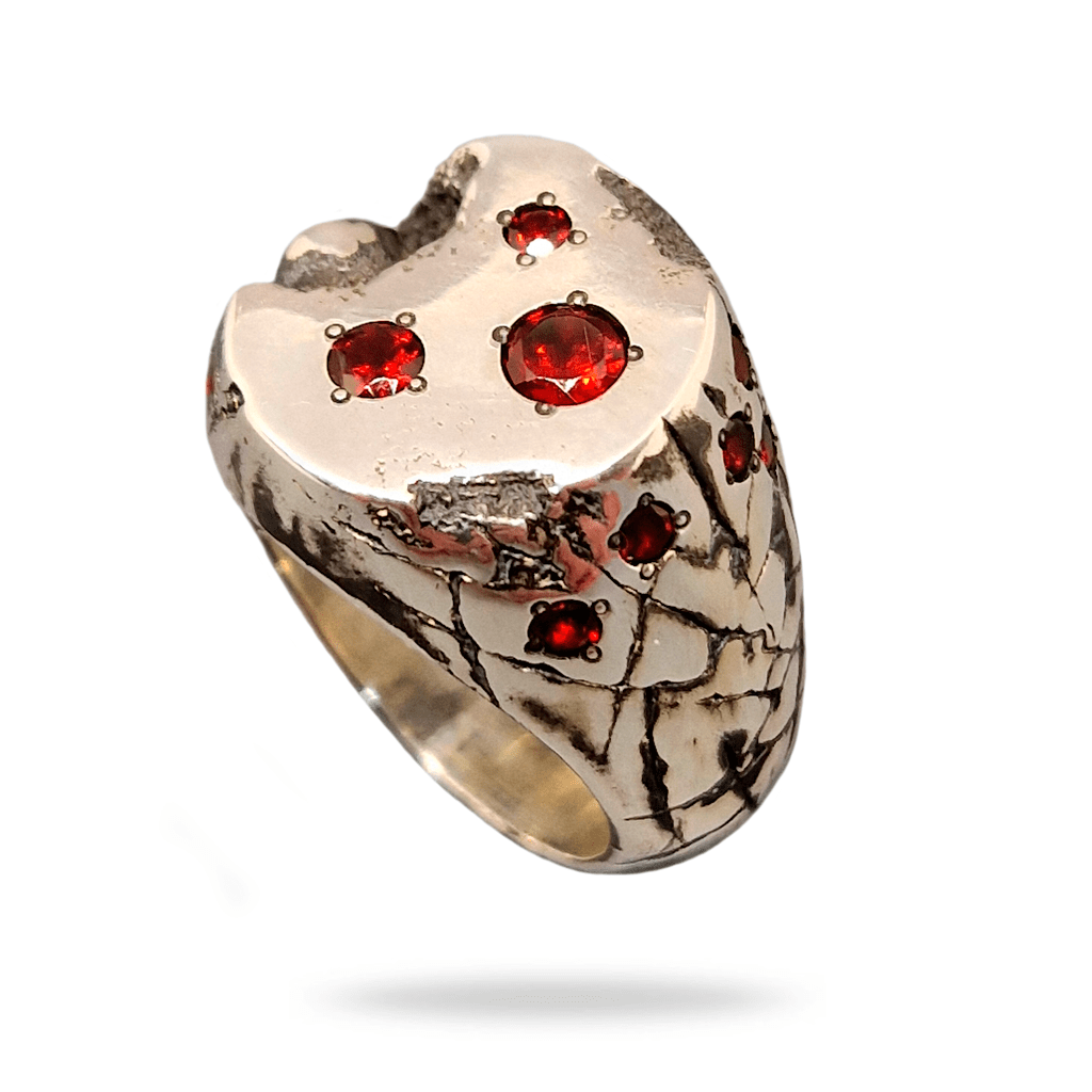 Кольцо из серебра 925 пробы с натуральным камнем гранат фото 4