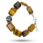 Браслет камень тигровый глаз гематит фото 1